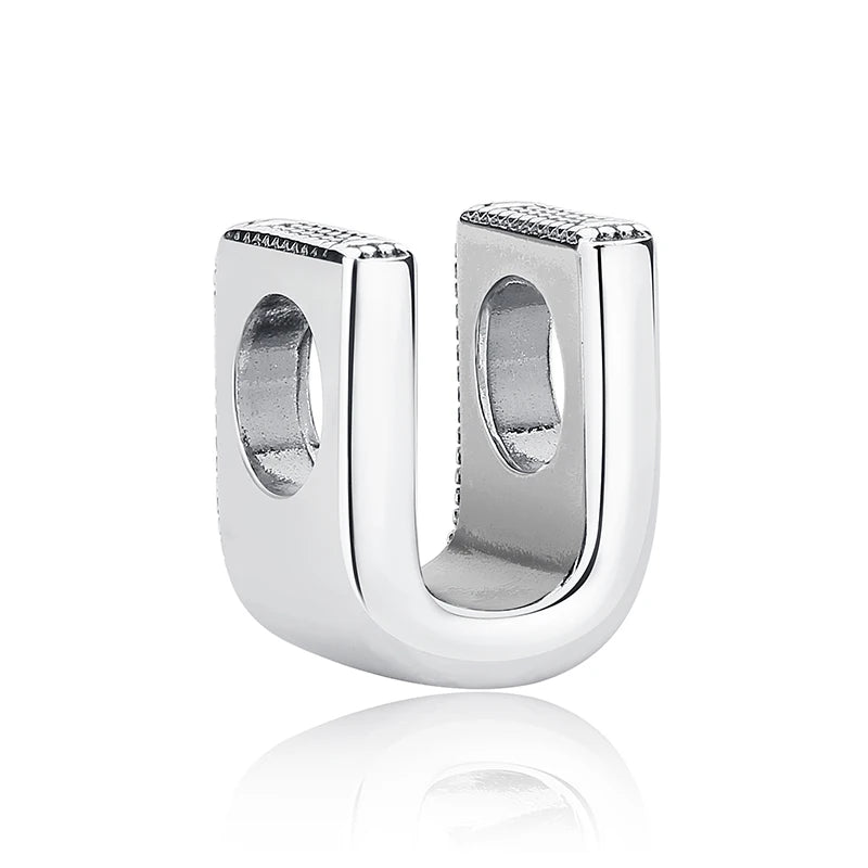 Original 925 Sterling Silver Charms Beads 12 Zodiac A-Z Letters Virgo Aries Fit Brand Bracelets Necklaces Jewelry For Women