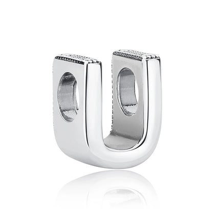 Original 925 Sterling Silver Charms Beads 12 Zodiac A-Z Letters Virgo Aries Fit Brand Bracelets Necklaces Jewelry For Women