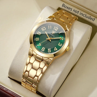 Fashion Arabic Dial Women Watches Golden Bracelet Strap Ladies Quartz Wristwatches Relogio Feminino Girl Clock Gift（Without Box）