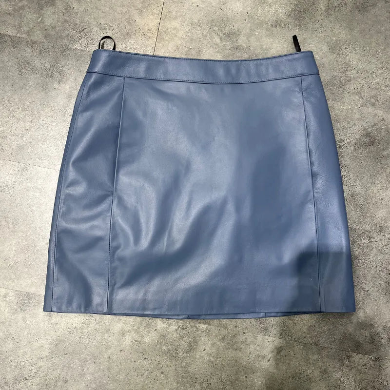 Sheepskin Leather Skirt Women 2026 Fashion New High Waist Skirt Spring Autumn Slim Mini Skirt Genuine Leather Shorts Boots Y2k