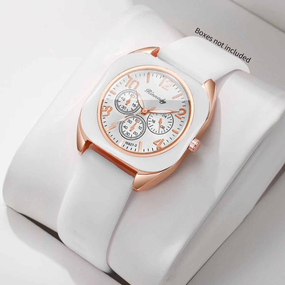 Fashion Women Square Quartz Watch Candy Color Silicone Strap Decorative Three Dials Wristwatches Relogio Feminino（Without Box）