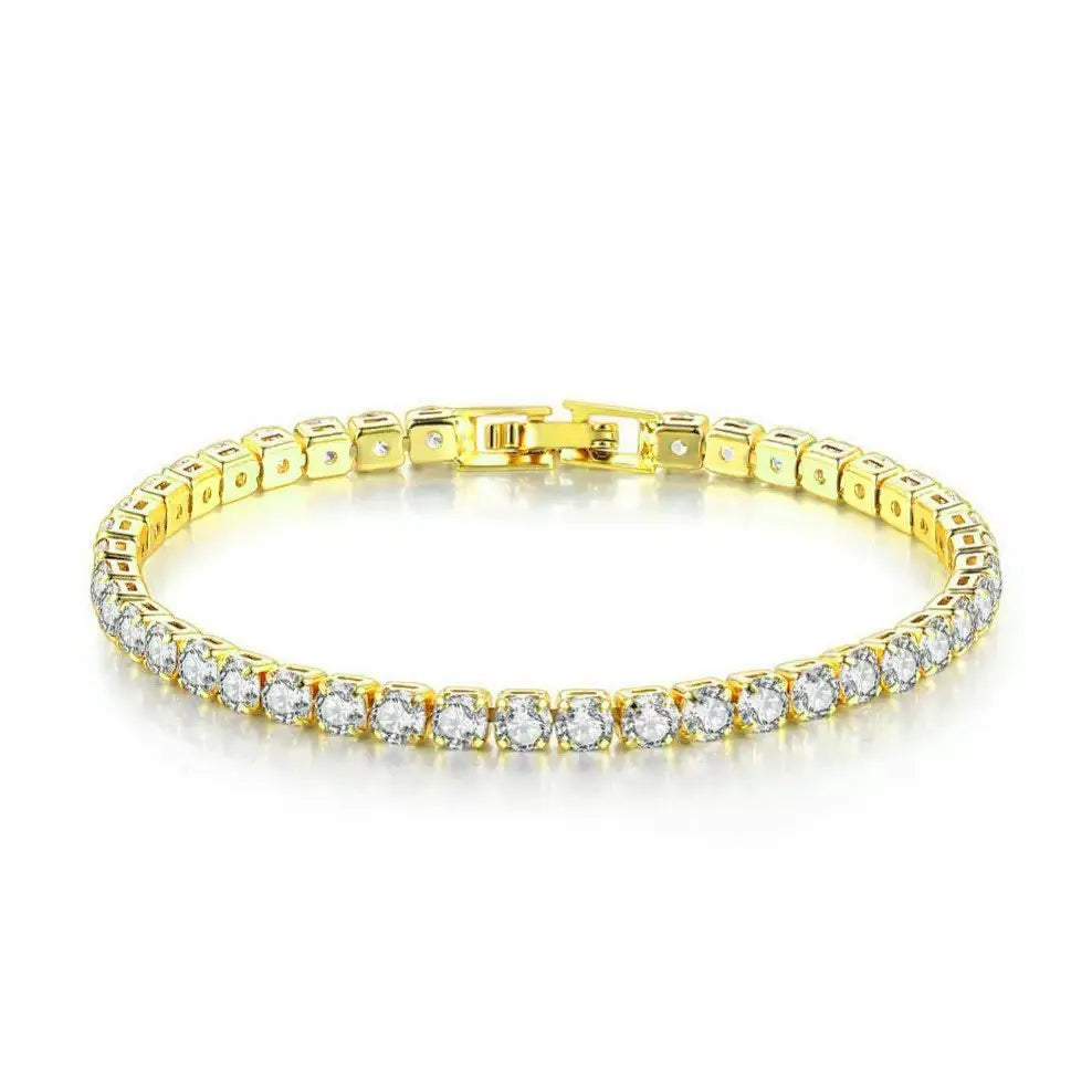 MxGxFam ( 19 cm 17 cm x 4 mm ) Promotion Gold Plated 18 k Multiple Colors Powder Zirconia Bracelet For Women Fashion Jewelry