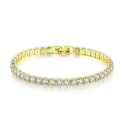 MxGxFam ( 19 cm 17 cm x 4 mm ) Promotion Gold Plated 18 k Multiple Colors Powder Zirconia Bracelet For Women Fashion Jewelry