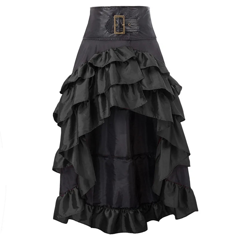 Pirate Buccaneer Costume Tops Shirt Skirt Bustle Skirt Victorian Halloween Women Punk Renaissance Burlesque High Low Steampunk