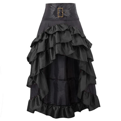 Pirate Buccaneer Costume Tops Shirt Skirt Bustle Skirt Victorian Halloween Women Punk Renaissance Burlesque High Low Steampunk