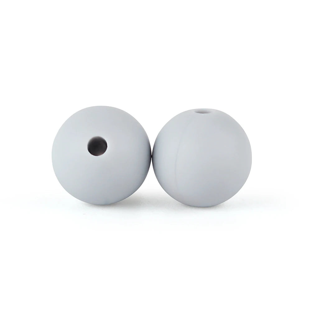 50Pcs/Lot 15mm 9mm 12mm Silicone Beads for DIY KeyChains Jewelry Making Pen Necklace Bracelet Round Loose Beads Choose Color