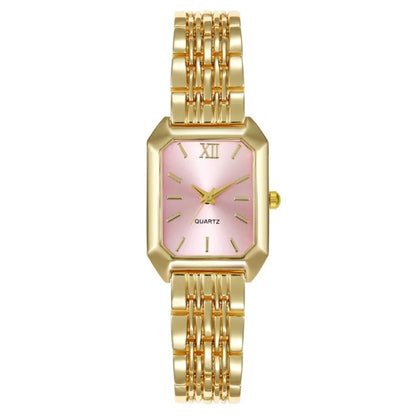 Fashion Stainless Steel Quartz Watches Folding buckle Square Women Wristwatch Business Luxury Gift Strap Watch Student