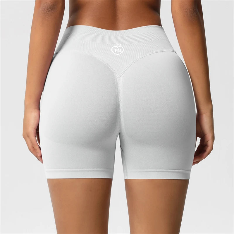 Women Bum Three Waist Sections Sports Shaping Shorts Seamless Sports Shorts For Women Cycling Jogging Fitness High Waist Push Up