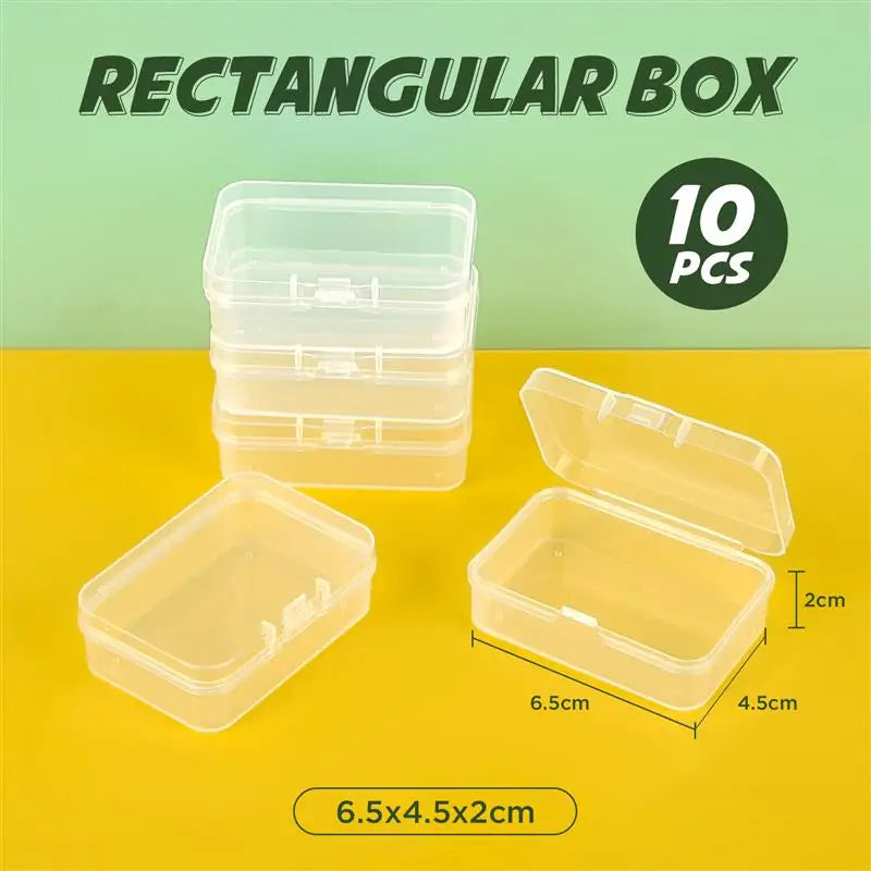 10pcs Plastic Box Rectangular Box Translucent Box Packing Box Storage Box Dustproof Solid Strong Jewelry Storage Case Container