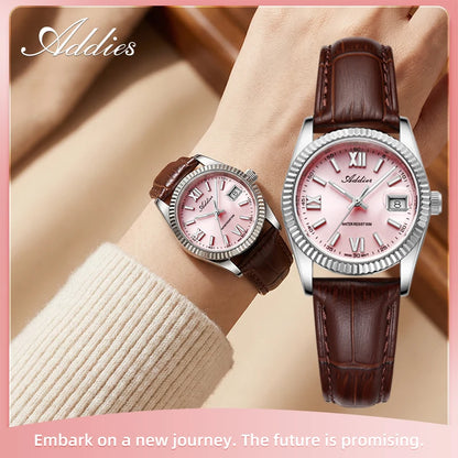 Addies New Ladies Quartz Watch 28mm Sapphire Mirror Women's Watches Elegant Fashion Stainless Steel Waterproof Luminous Watches