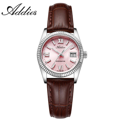Addies New Ladies Quartz Watch 28mm Sapphire Mirror Women's Watches Elegant Fashion Stainless Steel Waterproof Luminous Watches