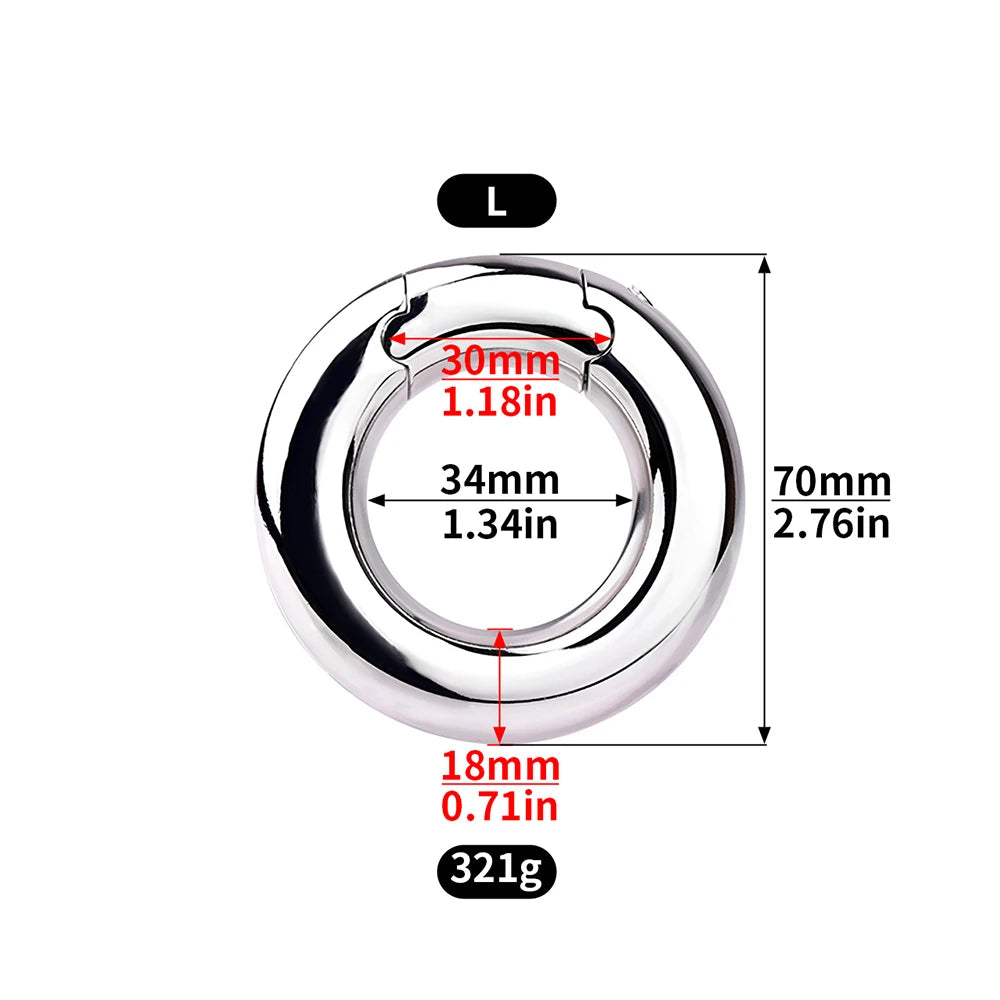 FRRK Weight Scrotal Ring Stainless Steel Ball Stretcher Metal Lock Ring Male Bondage Adult Intimate Personal Restraint Wear Toy