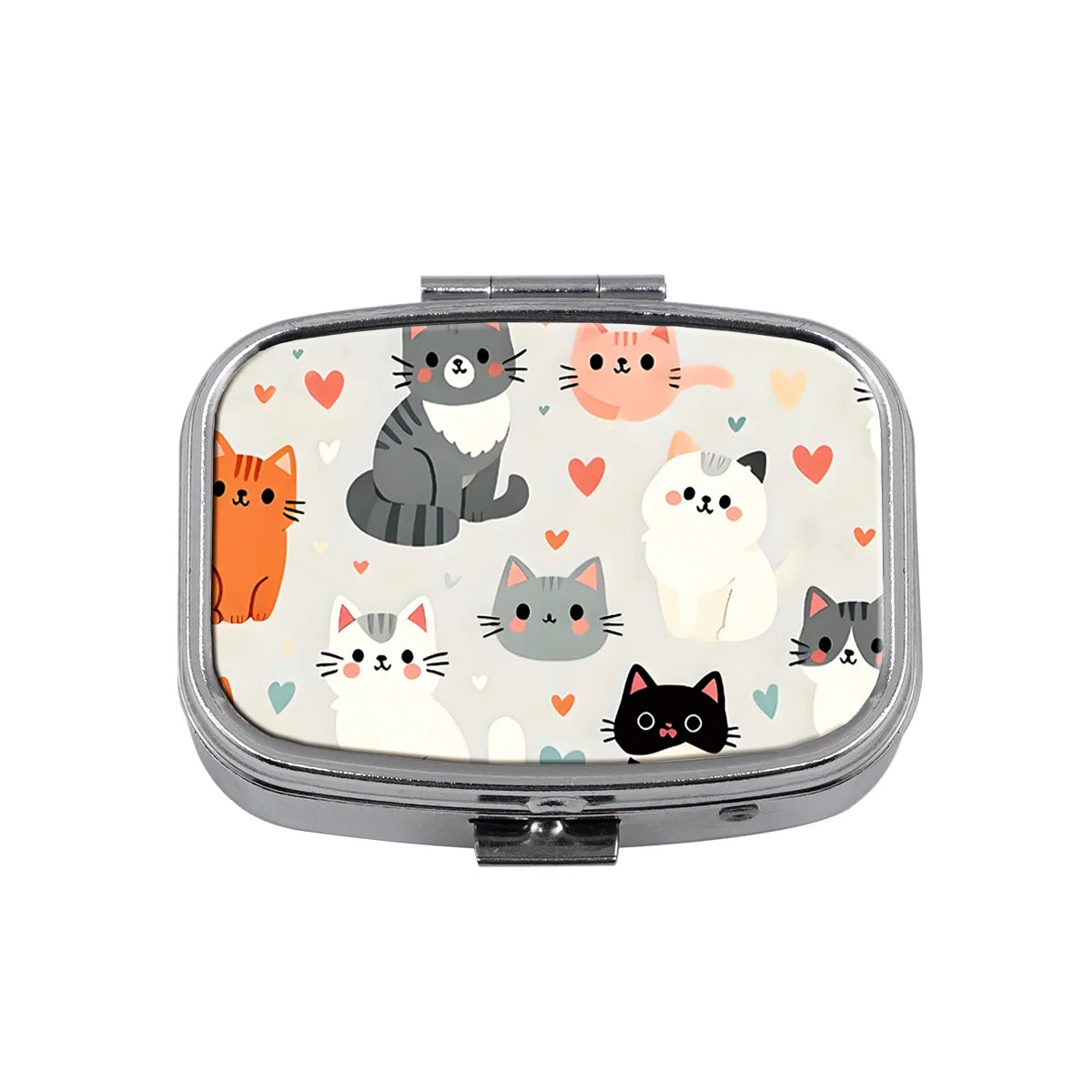 Lovely Cats Metal Medicine Box Pill Packaging Health Products Moisture Resistant Storage Case Personalized Fashion Casket