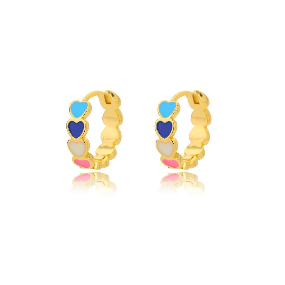 Hollow Zircon Heart Earrings For Women Stainless Steel Gold Color Heart Earring Luxury Wedding Couple Jewelry Gift Free Shipping