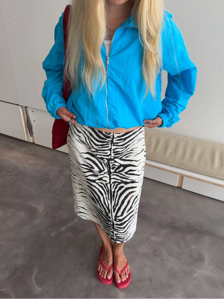 Zebra Striped Printing Midi Skirts Women High Waist Straight Skirt Female 2026 Autumn New Chic Fashion Casual Street Lady Outfit