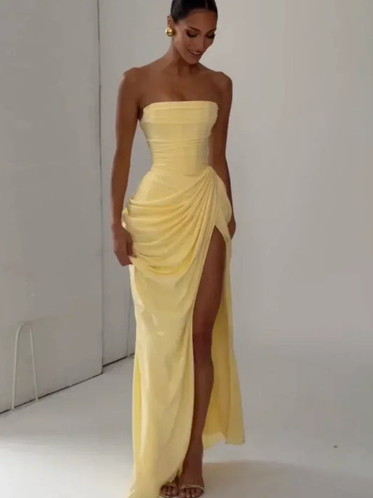 Women's Strapless Pleated Dress