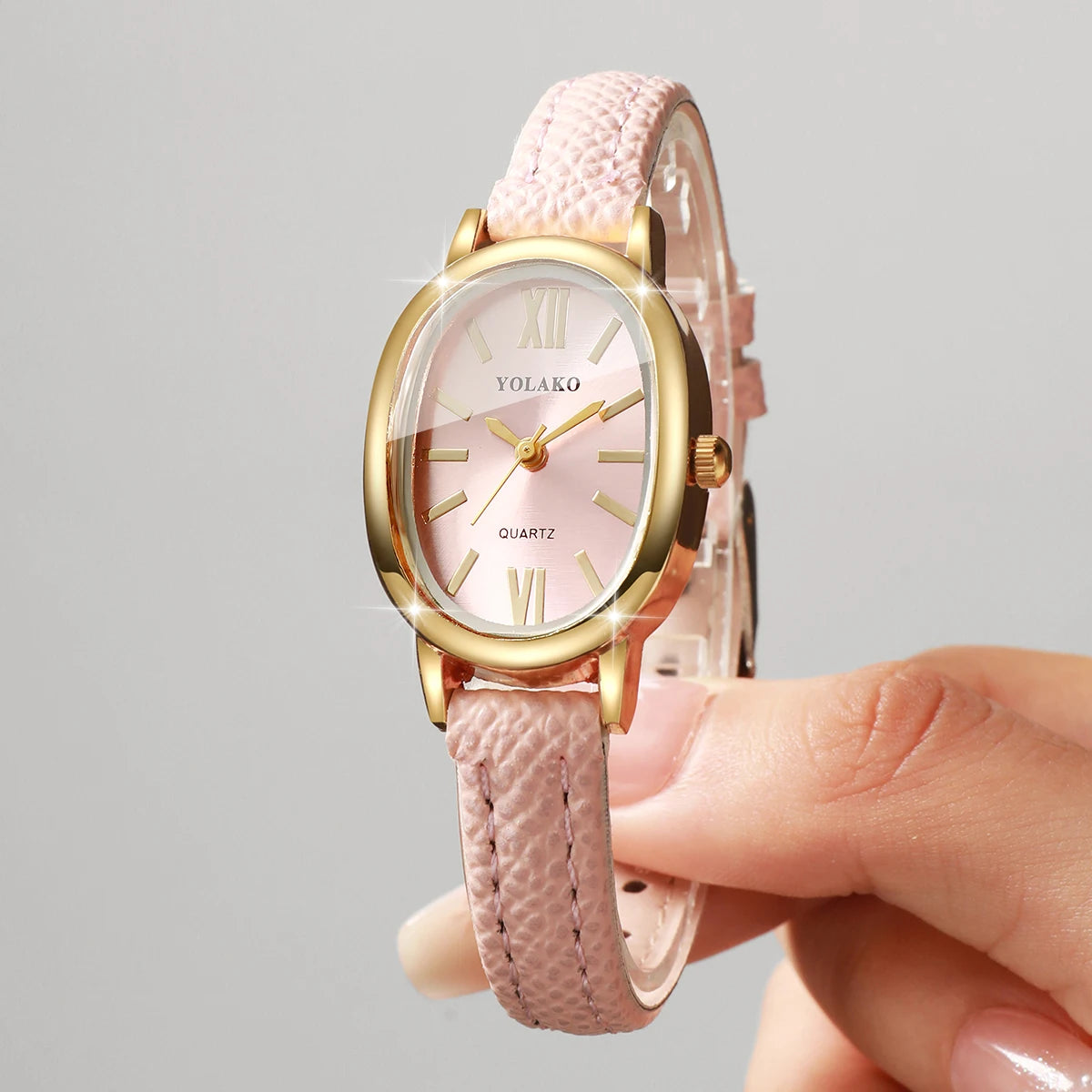 Elegant Women Quartz Watch Roma Dial Ultra-thin Leather Strap Ladies Clock Wristwatches Gift Relogio Feminino （Without Box）