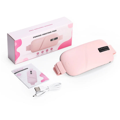 Women Period Heating Belt 4 Modes Menstrual Relief Heating Pad Vibration Massage Belt Reduce Dysmenorrhea Abdominal Warmer Belt