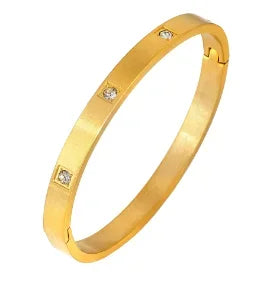 Stainless Steel With Zirconia Bracelet Bangle Simple Jewelry