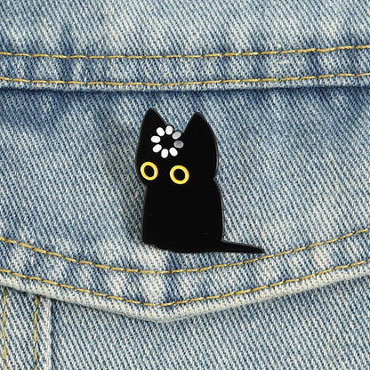 Black Cat Void Loading Enamel Pins Cartoon Kitten Memes Brooch Lapel Badges Fun Animals Jewelry Gift for Friends