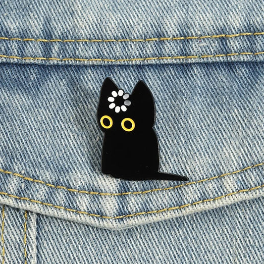 Black Cat Void Loading Enamel Pins Cartoon Kitten Memes Brooch Lapel Badges Fun Animals Jewelry Gift for Friends