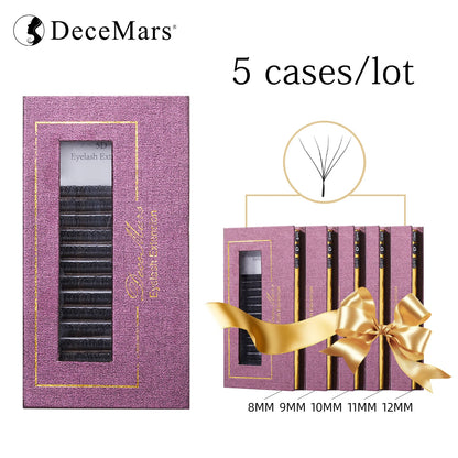 DeceMars 5pcs/set  5D - W Shaped Eyelash Extension (8mm/9mm/10mm/11mm/12mm)