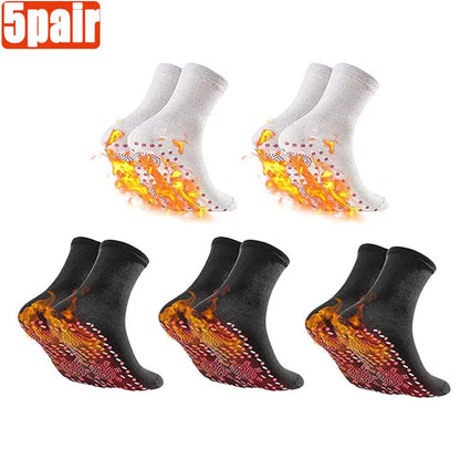 1/3/5/10pairs Warming Self-Heating Magnetic Massage Socks for Women - Comfortable and Relaxing Winter Wear