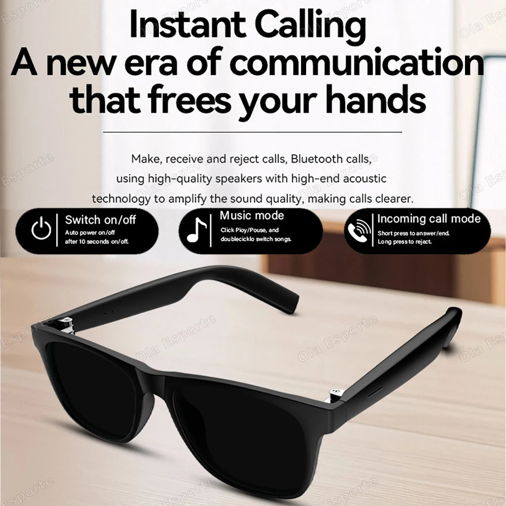 New Camera Control Smart Glasses 2025 Music Sunglasses Headphones Wireless Bluetooth Call Headset HIFI Audio Glasses For Android