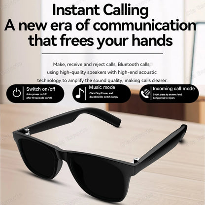New Camera Control Smart Glasses 2025 Music Sunglasses Headphones Wireless Bluetooth Call Headset HIFI Audio Glasses For Android