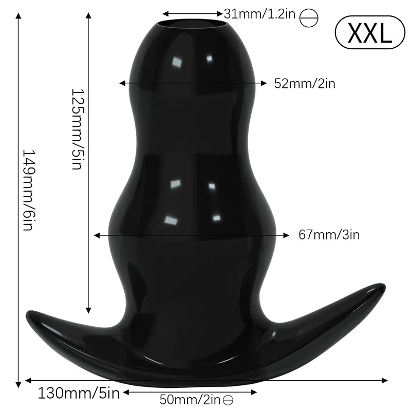 Hollow Speculum Peeking Anal Beads Butt Plug with Stopper Expander Tunnel Transparent Anus Dilation Adult Women Men Gay