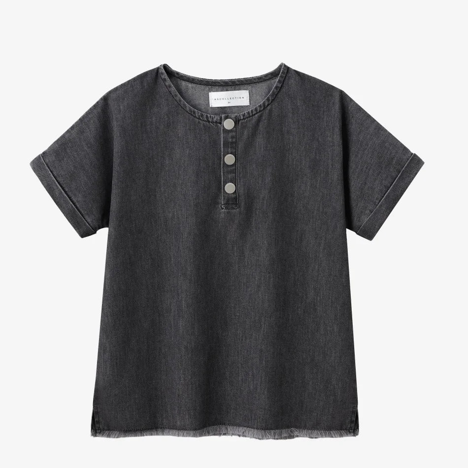 Clearance sale AS SS26 black denim collection 100% cotton high quality denim fabric kids family matching brother sister clothing