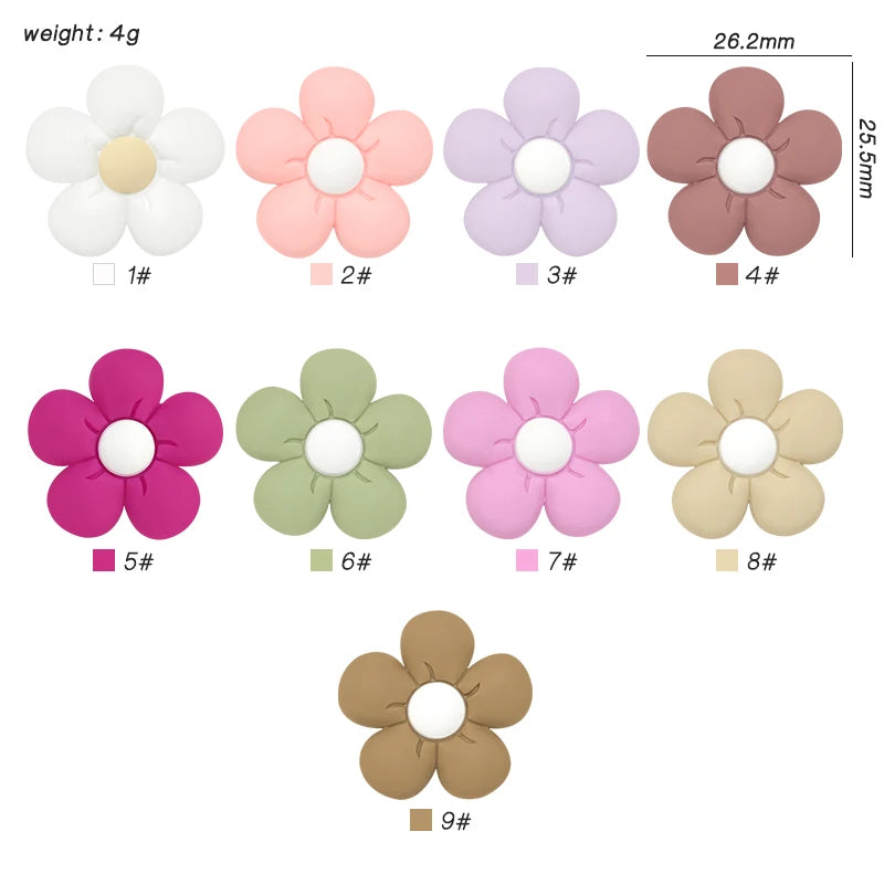 10pcs Silicone Flower Bead BPA Free Teething Infant Chewable Dummy Necklace Pacifier Toy Accessories