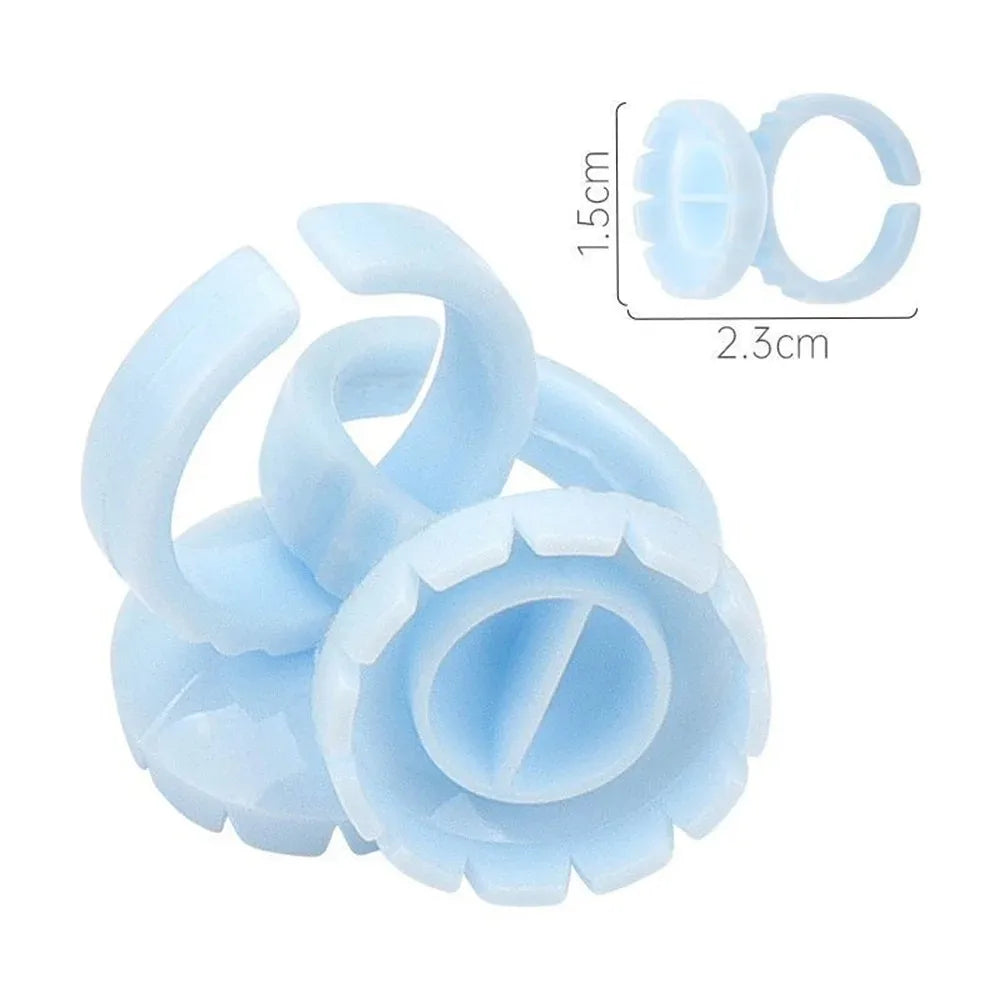 Wholesale100Pcs  Tools Lash Disposable Container Tattoo Pigment Eyelash Extension Cup Rings Holder Eyelash Glue Fan Supplies