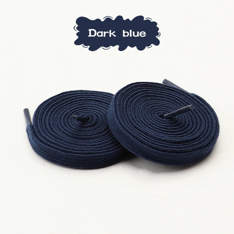 1Pair/3Pair Classic Solid-Color Flat Laces Premium Cotton Casual Shoelaces Sneaker 0.8cm Width Shoelace Length 100/120/140/160cm