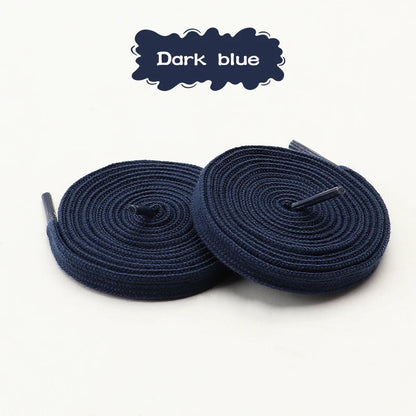 1Pair/3Pair Classic Solid-Color Flat Laces Premium Cotton Casual Shoelaces Sneaker 0.8cm Width Shoelace Length 100/120/140/160cm