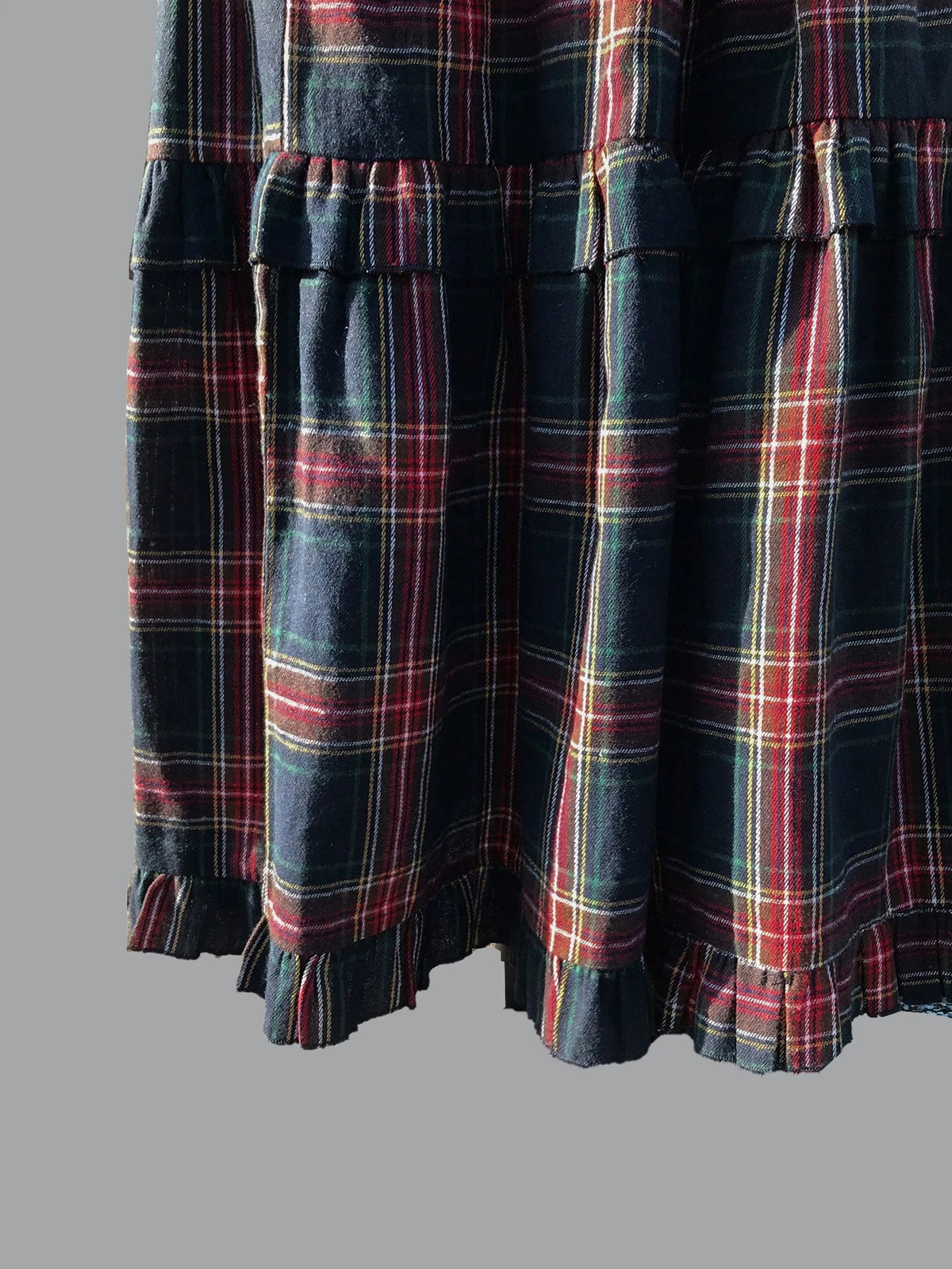 Women's Plaid Maxi Skirt, Ruched & Ruffled Design, Elastic Waist Casual Elegant Long Skirt