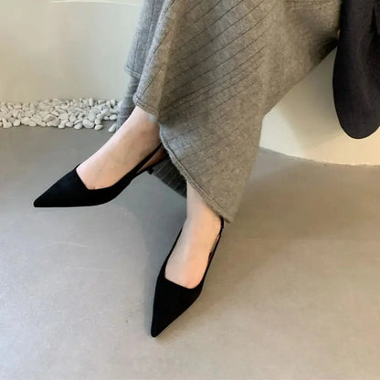 Women's Pointed-Toe Low-Heel Slingbacks in Style Options