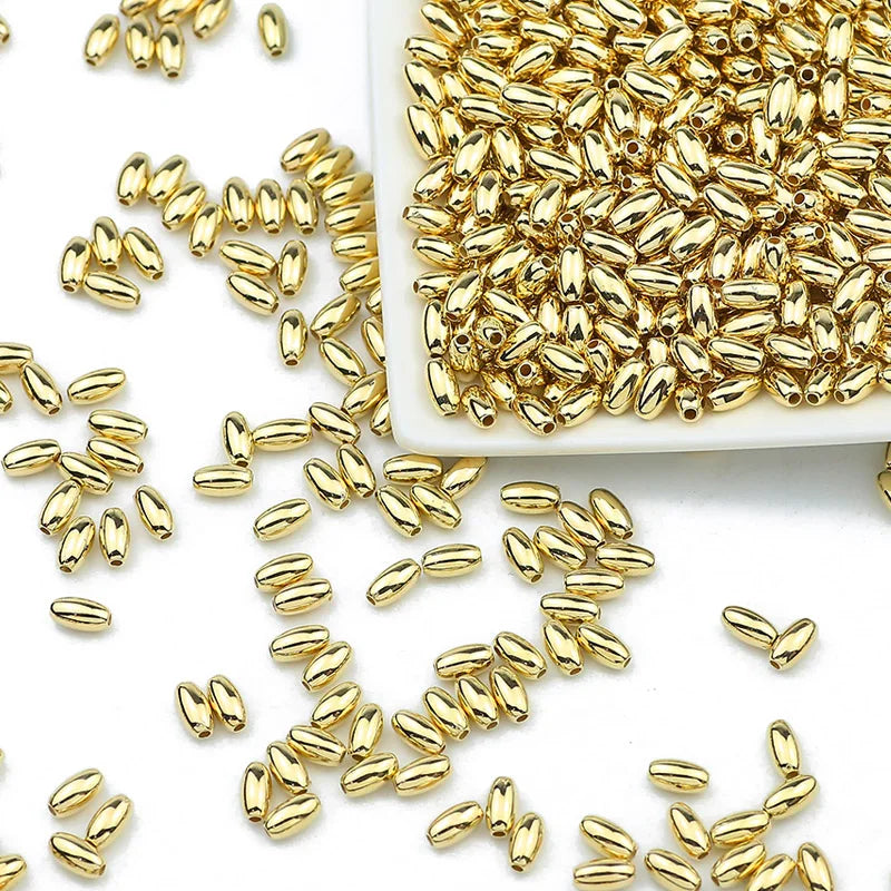100-400pcs Gold Color Beads 4mm 6mm CCB Cube Crown Heart Pendant Star Spacer Loose Beads for Love Jewelry Making Bracelets DIY S