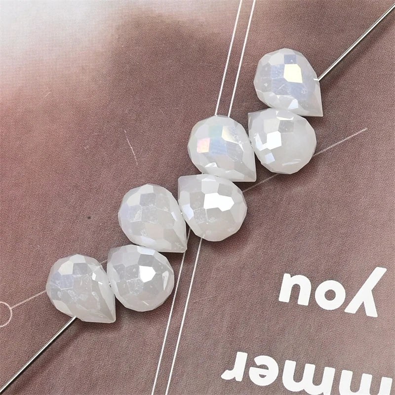 10*8mm Czech Crystal Waterdrop Beads Shiny Faceted Glass Strawberry Beads for Jewelry Making Needlework DIY Handmade Accessories