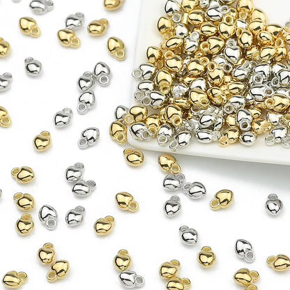 100-400pcs Gold Color Beads 4mm 6mm CCB Cube Crown Heart Pendant Star Spacer Loose Beads for Love Jewelry Making Bracelets DIY S