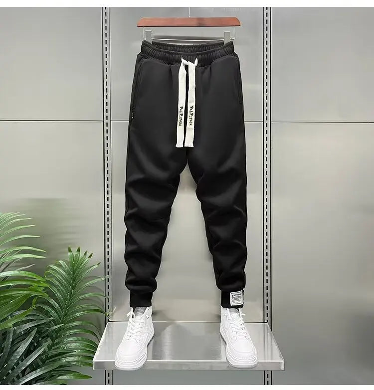 Men's Sweatpants Solid Loose Fit Mens Sweatpant Spring Fashion Orange Joggers Pants Unisex Elastic Waist Track Male Trouser 2025