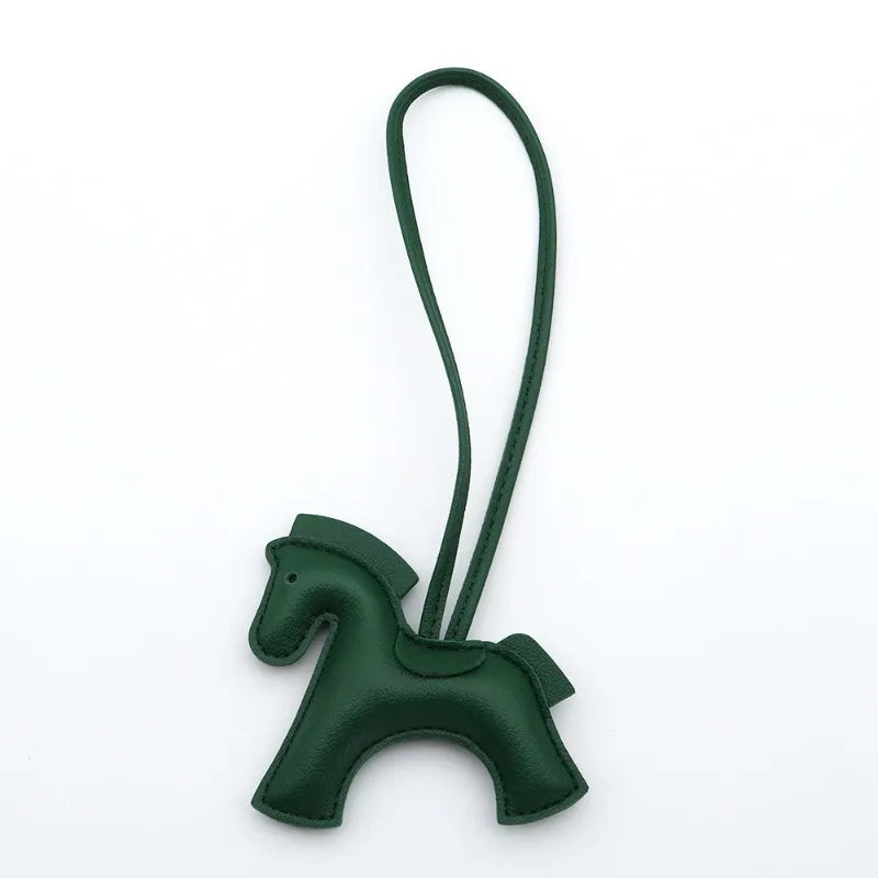 Fashion Horse Keychain All-around PU Leather Horses Embellishment for Female Car Key Chain Handbag Decoration Jewelry Gifts