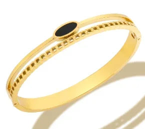 Stainless Steel Feather Shape Bangle Bracelets Jewelry