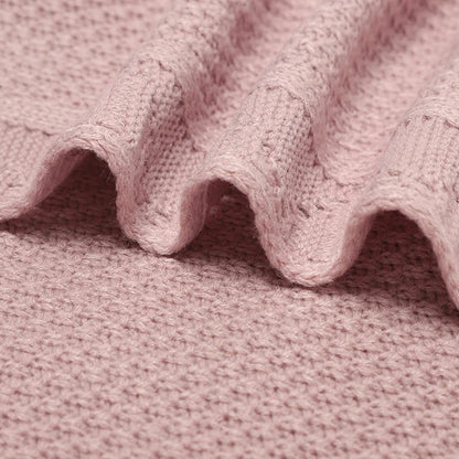 Super Soft Baby Blankets Swaddle Wrap 100*80cm Knit Pure Color Newborn Sleeping Covers for Stroller Bassinet Comfort All Seasons