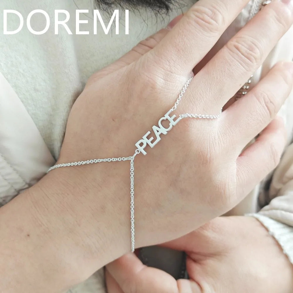 DOREMI Gift Jewelry Custom Letters Gift Bracelet Women Personalized Color Stone Name Adjustable Bracelet