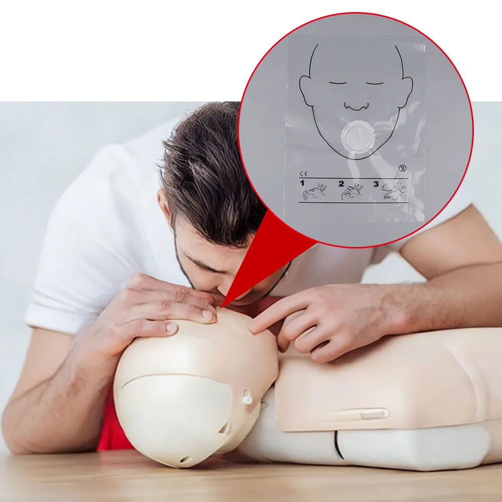 30-150PCS Disposable CPR Training Breathing Mask First Aid Resuscitator Face Shield Roll Rescue Kit for Emergency Use