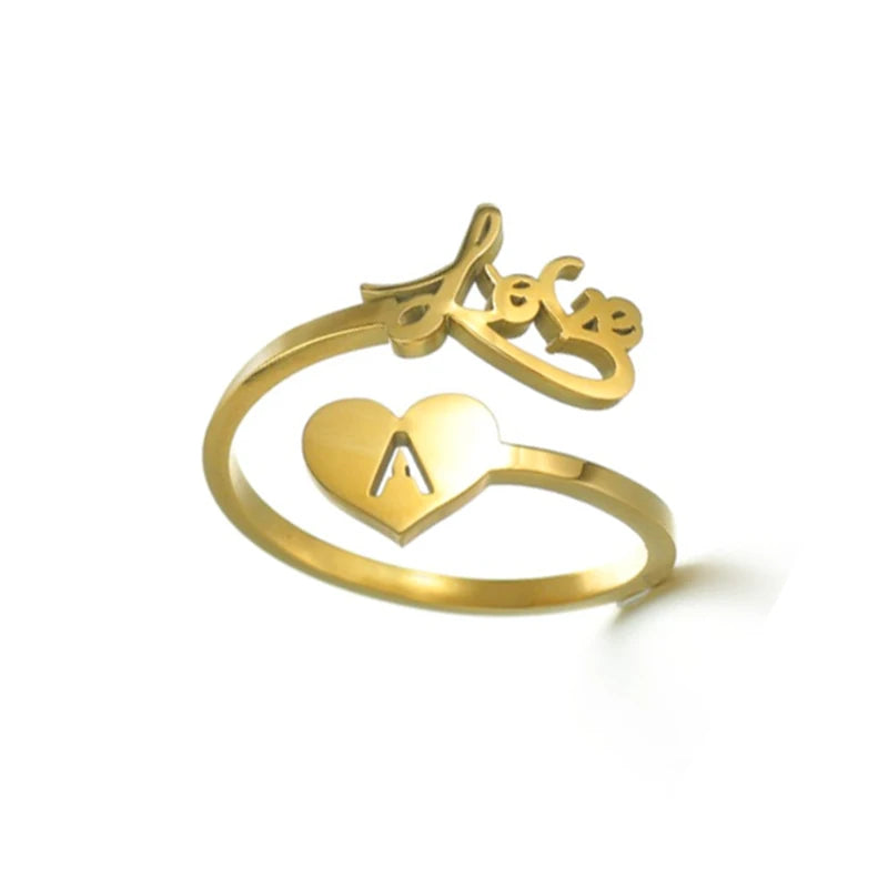 Treebud Custom Name Rings for Women Men Stainless Steel Personalized Nameplate Adjustable Ring Jewelry Gifts Dropshipping