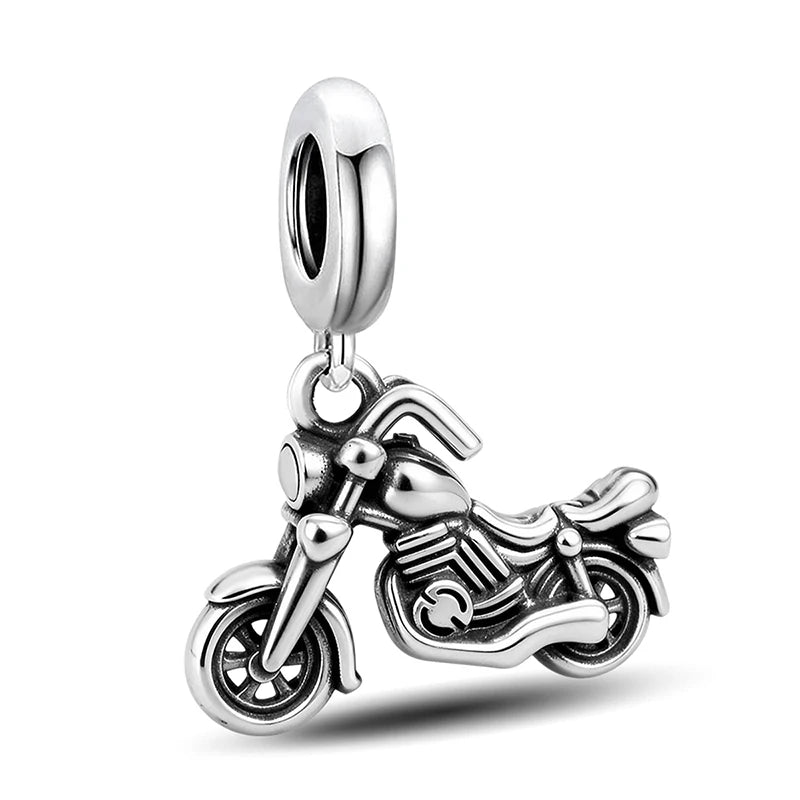 925 Sterling Silver Cute Crown Ship Bus Motorcycle Jeep Charms Bead Fit Diy Bracelet Bangle Making Gift Of High Quality Jewelry