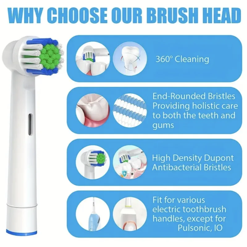 Replacement Toothbrush Heads For  Precision Clean Toothbrush Replacement Brush Heads