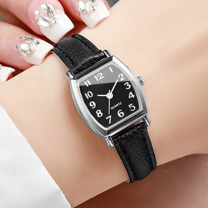 Retro Tonneau Arabic Dial Women Watches Ultra-thin Leather Strap Elegant Ladies Quartz Wristwatch Relogio Feminino（Without Box）